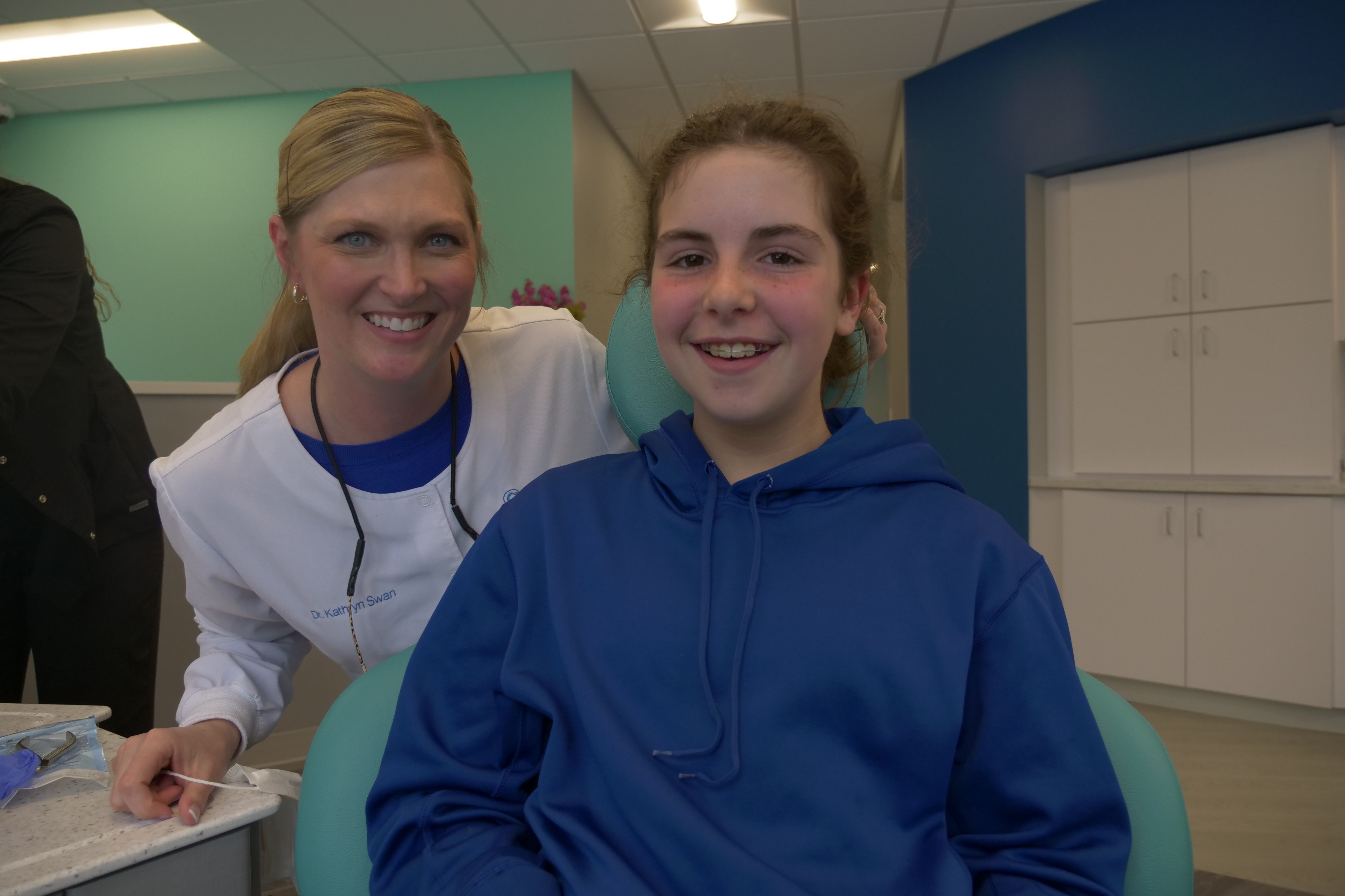 Dr. Swan with a patient