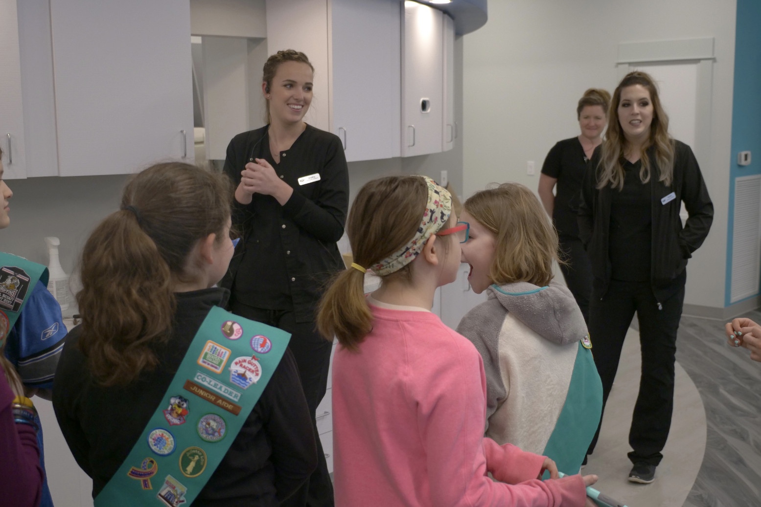 Swan staff talking to patients