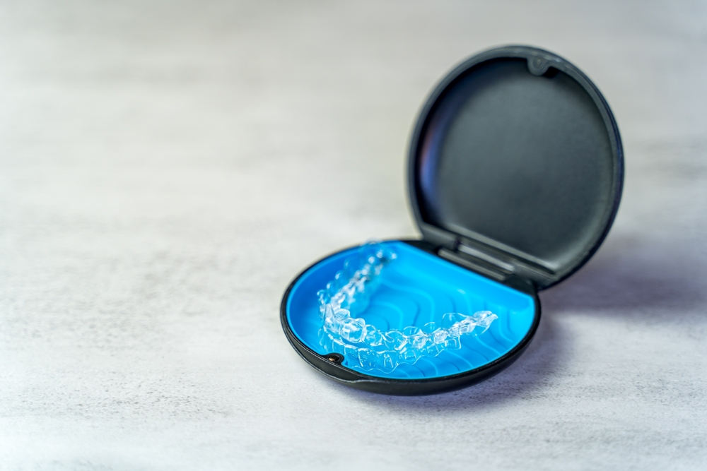 Invisible,Brace,In,The,Case.,Taking,Care,Of,Dental,Health